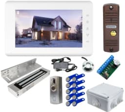 Комплект СКУД и видеодомофона Mia Kit с электромагнитным замком 180 кг Tantos