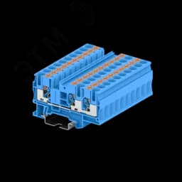 Клемма TP 1-2 проходная Push-in, сечение 6 мм. кв., синяя