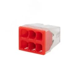 Экспресс-клемма СМК 2273-206, 6-проводная 0.5-2.5 кв мм, прозрачная, блистер (5 шт./уп.), REXANT