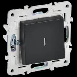 SKANDY Выключатель 1-клавишный проходной с индикацией 10А SK-V08Bl черный IEK