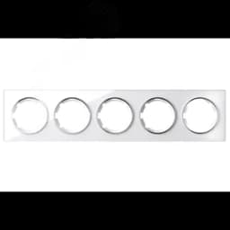 Рамка горизонтальная стеклянная на 5 приборов, цвет белый 2234928 ССТ