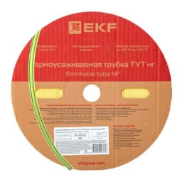 Термоусаживаемая трубка ТУТ нг 20/10 жел-зел рулон EKF PROxima