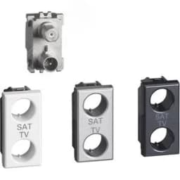 Axolute. Розетка TV-SAT для схемы "Звезда". Экранированная. 1 модуль. Поставляется в комплекте с лицевыми панелями цветов "Белый", "Алюминий", "Антрацит".