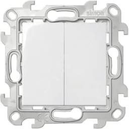 Переключатель двухклавишный, белый