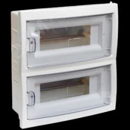 Щит распределительный встраиваемый КНС-24Д  с 0 шиной 24М пластиковый белый прозрачная дверь