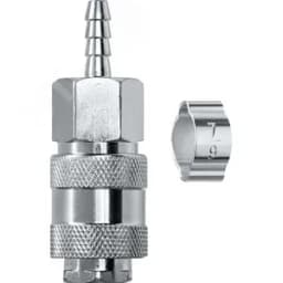 Переходник штуцер "елочка" 6 мм - рапид муфта, с хомутом