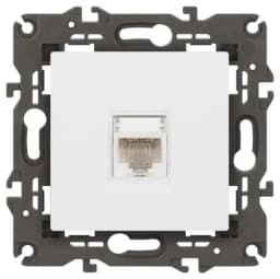 Розетка компьютерная 1-м Elegance 14-3107-01 RJ45 IP20 механизм бел. Эра Б0034302