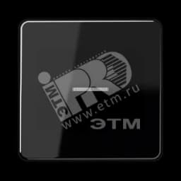 Клавиша с окошком для выключателя с подсветкой  черная