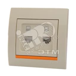 DERIY Розетка RJ45 х2 крем