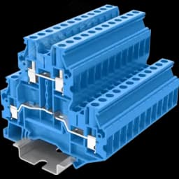 Клемма TU 2-уровневая винтовая, сечение 4 мм. кв., синяя