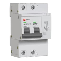 Дифференциальный автомат АД-2 S 32А/100мА (хар. C, AC, электронный) 6кА EKF PROxima