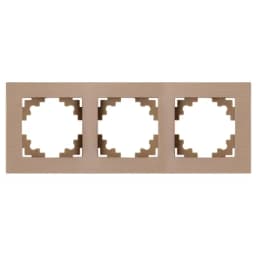 Рамка 3местная металл STEKKER MFR00700302 серия Катрин шампань 50018