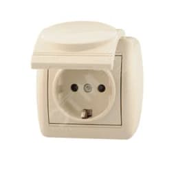 HATA Розетка с заземлением с крышкой Lezard