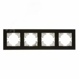 Рамка 4-местная Ugra алюминий, чёрный