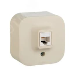 Quteo Розетка телефонная RJ11 наружная бежевая
