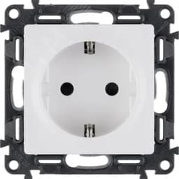 Valena LIFE Розетка силовая 2К+З 16А 250В со шторками безвинтовые зажимы с лицевой панелью белая Legrand Euro