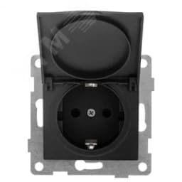 Розетка однопостовая Bravo с/з с з/ш и крышкой, механизм, 16А, 250В, жемчуг