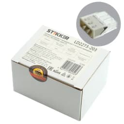 Клемма монтажная 3проводная STEKKER для 1жильного проводника LD2273202 32389