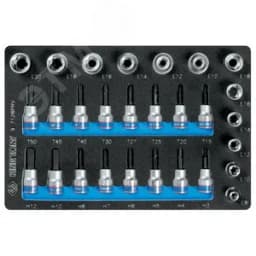 Набор торцевых насадок и головок 1/2"&3/8", TORX, HEX, Е6-Е20, ложемент, 28 предметов