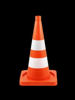 Конус дорожный - КС-2.4 - 520 мм мягкий, 2 белые полосы ( квадратное основание)