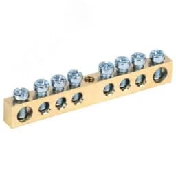 Шина PEN "земля-ноль" 6х9 мм 8х1 (8 группхкрепеж по центру), REXANT