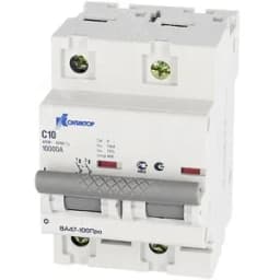 Выключатель автоматический двухполюсный 16А С ВА47-100Про 10kA