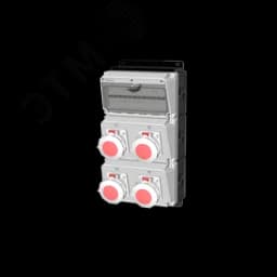 Комбинация розеток , Вход М32, клеммы, 4xCEE32A4p3h контейнерные, IP67. 00-00033562 AlpenBox