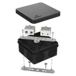 Коробка огнестойкая для о/п двухкомпонентная 60-0210-FR10.0-4 Е15-Е120 RAL9005 80х80х40 (44 шт/кор)