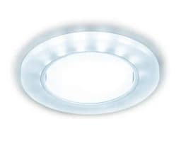 Встраиваемый точечный светильник GX53 с LED подсветкой Ambrella Light G214 WHCHCLD