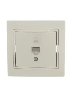 Розетка компьютерная 1-м СП Mira RJ45 крем./крем.. LEZARD 701-0303-139