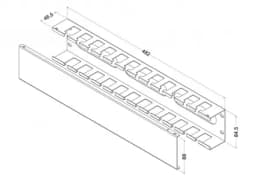 Кабельный организатор металлический с крышкой Hyperline CM-2U-MLF-COV