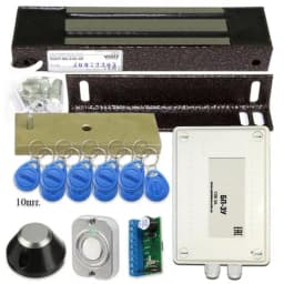 Электромагнитный замок комплект (240 кг.) с уличным блоком питания и 10 ключами доступа Уралкам