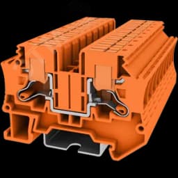 Клемма TP 1-1 проходная с боковой вводом провода .Push-in, сечение 6 мм. кв., оранжевая