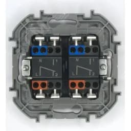 Переключатель модульный двухклавишный с подсветкой- INSPIRIA - 10 AX - 250 В~ - алюминий LEGRAND