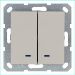 Выключатель 2-кл. 10А IP20 с подсветкой механизм тауп Jasmart G3023NT