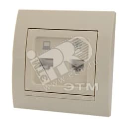 DERIY Розетка RJ45+RJ11 крем