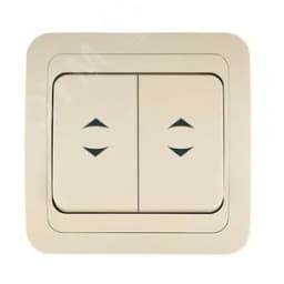 Mimoza Выключатель двухклавишный проходной бежевый