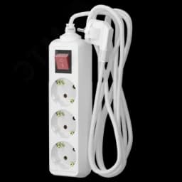 Удлинитель сетевой 16-53ЕS, 5м, 3 розетки, 16А, с выкл., с заземл., Белый