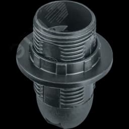 Патрон люстровый Е14 пластик с кольцом черный