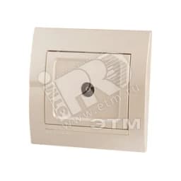 DERIY Розетка ТВ проходная жемчужно-белая металлик Lezard