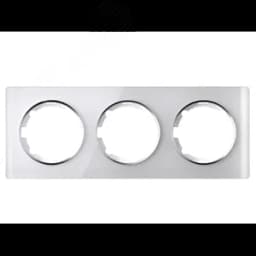 Рамка горизонтальная стеклянная тройная, цвет белый 2234926 ССТ