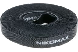 Стяжка-липучка нарезаемая, в рулоне 5 метров, черная NIKOMAX NMC-CTV05M-15-RL-BK