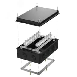 Коробка огнестойкая разветвительная для кабель-канала 40-0460-FR6.0-4-2-Р Е15-Е60 RAL9005 85х85х45 (44 шт/кор)