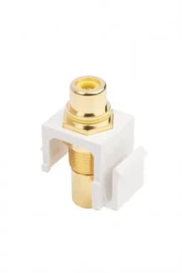Вставка формата Keystone Jack с проходным адаптером RCA (желтый) Hyperline KJ1-RCA/YL-HG-WH