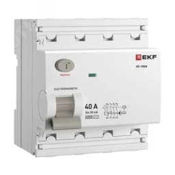 Выключатель дифференциального тока ВД-100N 4P 40А 30мА тип AC эл-мех 6кА PROXIMA EKF
