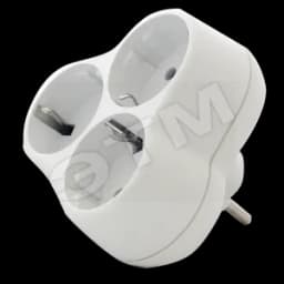 Тройник на 3 гнезда с заземлением круглый 16А АК303 Универсал