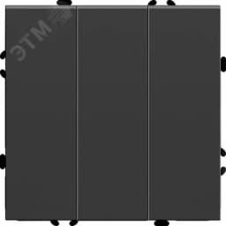 Выключатель 3-клавишный (механизм), 250В, 10А, серия Эмили, черный уголь, soft touch 49844 FERON