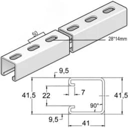 Монтажный профиль, высота - 41 мм, ширина - 41 мм, длина - 2700 мм, толщина - 2,5 мм, кратность - 1шт, SZ - Оцинкованная сталь (методом Sendzimir) Вергокан Россия