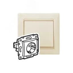 VALENA Розетка в рамку с заземлением слоновая кость 695612 LEGRAND