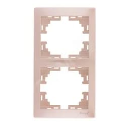 MIRA Рамка 2 поста вертикальная жемчужный перламутр